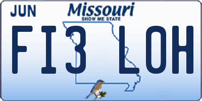 MO license plate FI3L0H