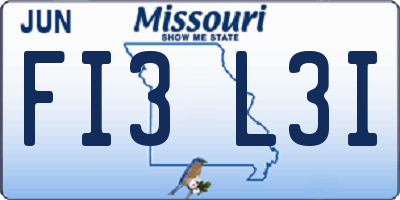 MO license plate FI3L3I