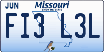 MO license plate FI3L3L