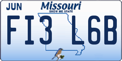 MO license plate FI3L6B