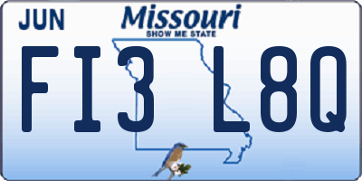 MO license plate FI3L8Q