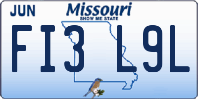 MO license plate FI3L9L