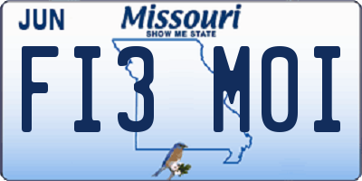 MO license plate FI3M0I