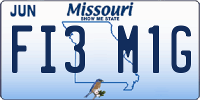 MO license plate FI3M1G