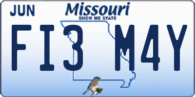 MO license plate FI3M4Y