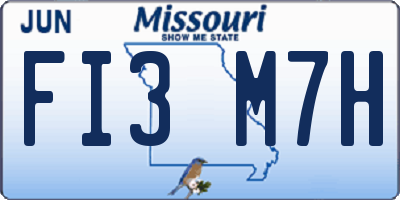 MO license plate FI3M7H