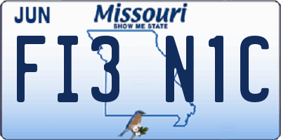 MO license plate FI3N1C