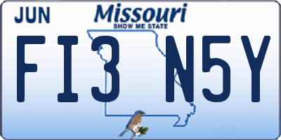 MO license plate FI3N5Y