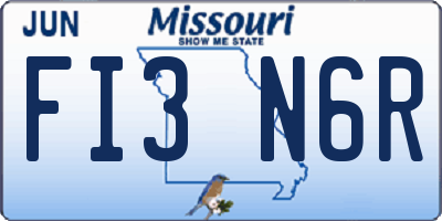 MO license plate FI3N6R