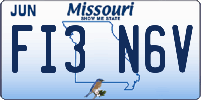 MO license plate FI3N6V