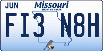MO license plate FI3N8H