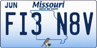 MO license plate FI3N8V