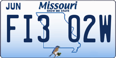 MO license plate FI3O2W