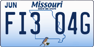 MO license plate FI3O4G
