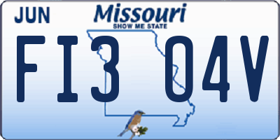 MO license plate FI3O4V