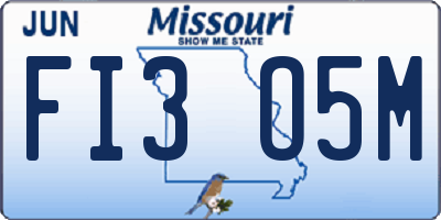 MO license plate FI3O5M