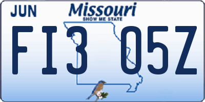 MO license plate FI3O5Z