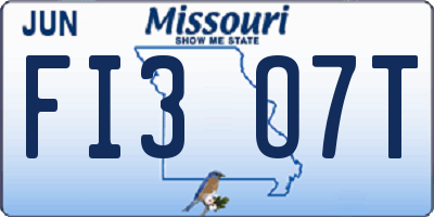 MO license plate FI3O7T