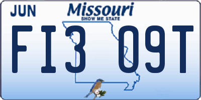 MO license plate FI3O9T