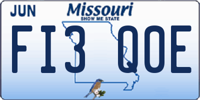 MO license plate FI3Q0E