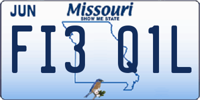 MO license plate FI3Q1L