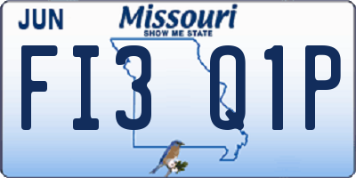 MO license plate FI3Q1P