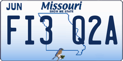 MO license plate FI3Q2A