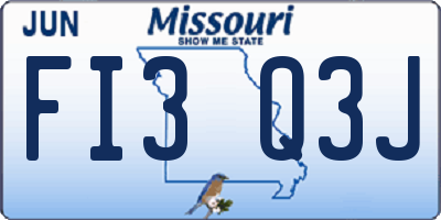 MO license plate FI3Q3J