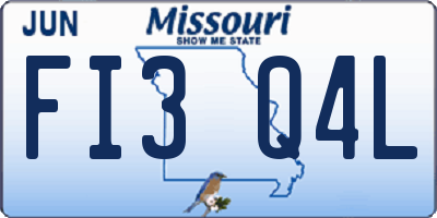 MO license plate FI3Q4L