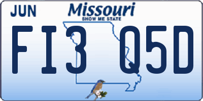 MO license plate FI3Q5D