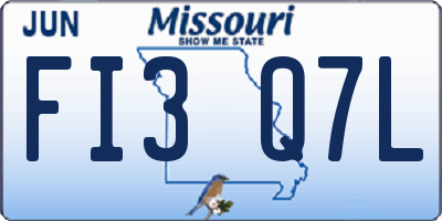 MO license plate FI3Q7L