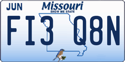 MO license plate FI3Q8N