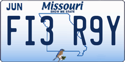 MO license plate FI3R9Y