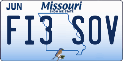 MO license plate FI3S0V