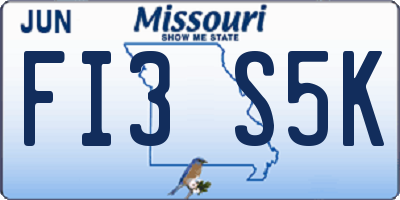 MO license plate FI3S5K