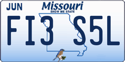 MO license plate FI3S5L