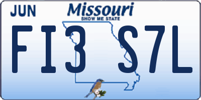 MO license plate FI3S7L