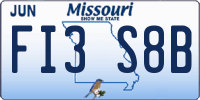 MO license plate FI3S8B