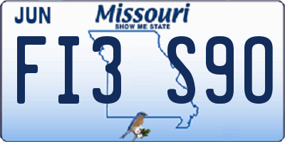 MO license plate FI3S9O