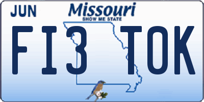 MO license plate FI3T0K