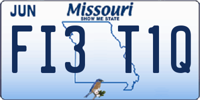MO license plate FI3T1Q