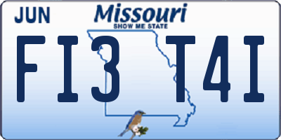 MO license plate FI3T4I