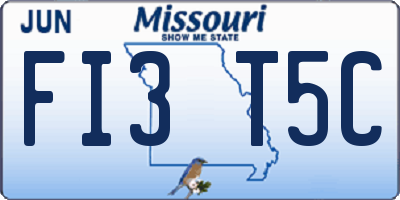 MO license plate FI3T5C