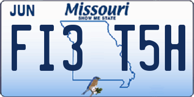 MO license plate FI3T5H