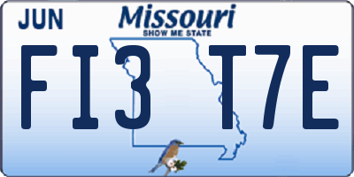MO license plate FI3T7E