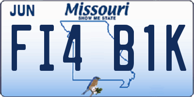 MO license plate FI4B1K