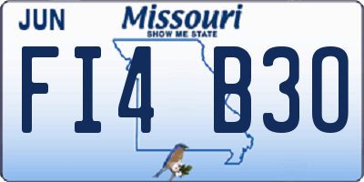MO license plate FI4B3O