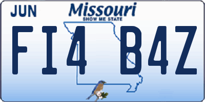 MO license plate FI4B4Z