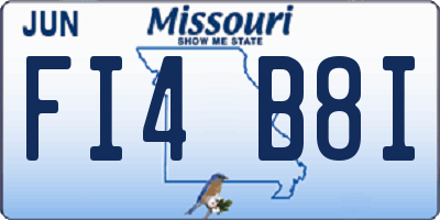 MO license plate FI4B8I