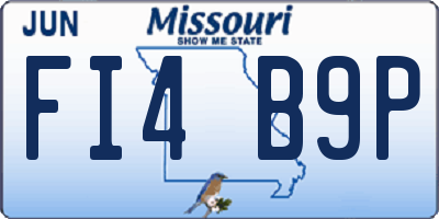 MO license plate FI4B9P
